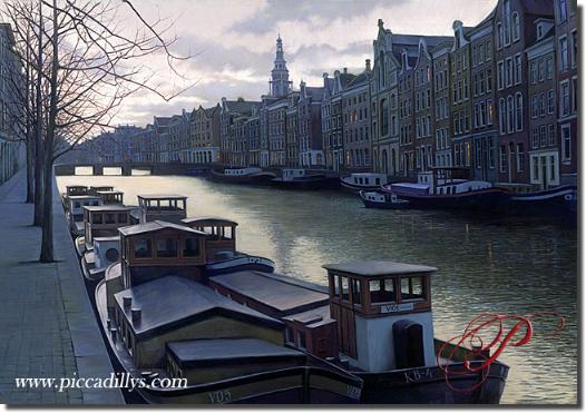 Image of painting titled Canal At Twilight by artist Alexei Butirskiy