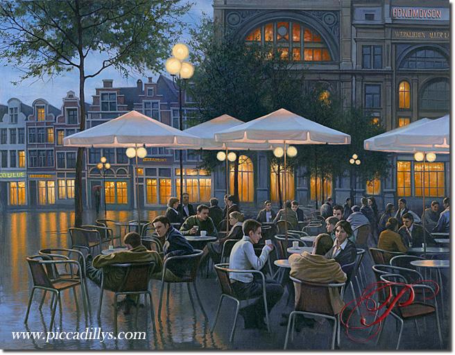 Image of painting titled Evening Cafe by artist Alexei Butirskiy
