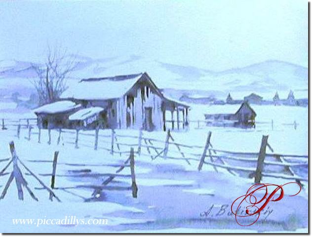 Barn In Winter By Alexei Butirskiy 