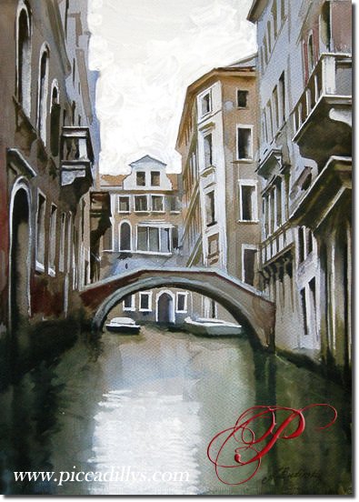 Venice Canal With Bridge By Alexei Butirskiy 
