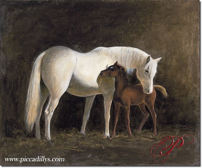 Image of painting titled Mare and Colt by artist Robert Cook