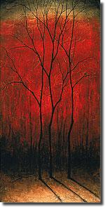 Black Trees On Red by Robert Cook