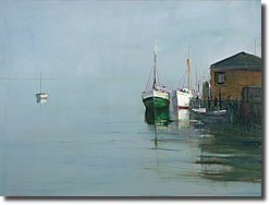 Boats At Wharf By Anne Packard