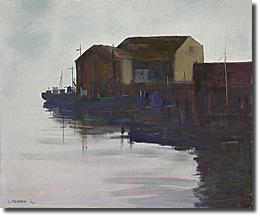 Wharf At Dawn by Anne Packard