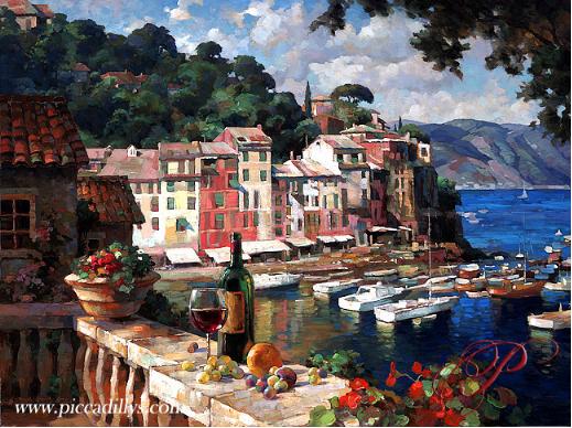 Image of painting titled Portofino Afternoon by artist Leon Roulette 
