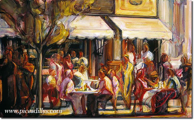 Afternoon Cafe Blossoming By Stuart Yankell 