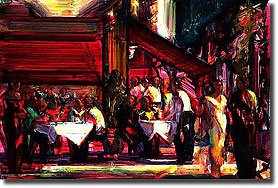 Ruby Cafe Turquoise Night by Stuart Yankell