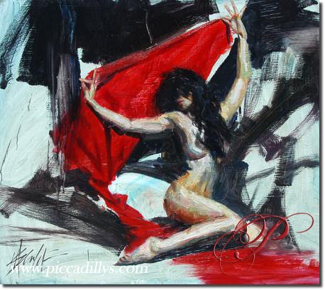 Image of painting titled Red Veil by artist Henry Asencio