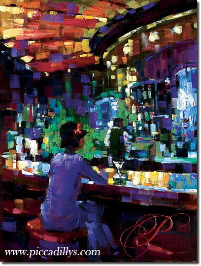 Image of painting titled Mel at the Bar by artist Michael Flohr