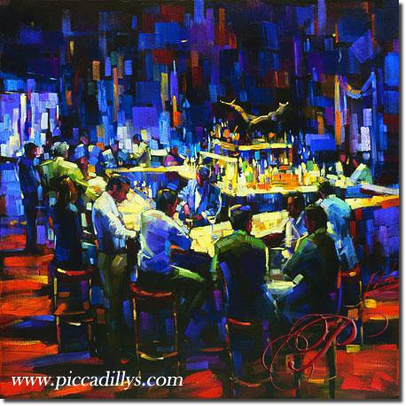 Image of painting titled Stock Talk by artist Michael Flohr