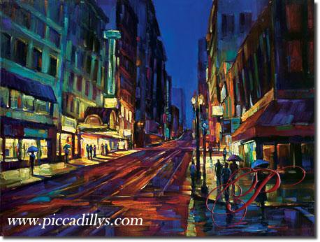 Image of painting titled Streets of Gold by artist Michael Flohr