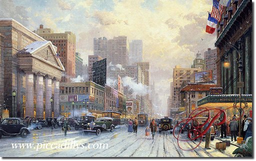 New York 1932 By Thomas Kinkade