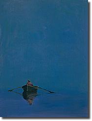 Row Boat on Blue by Anne Packard